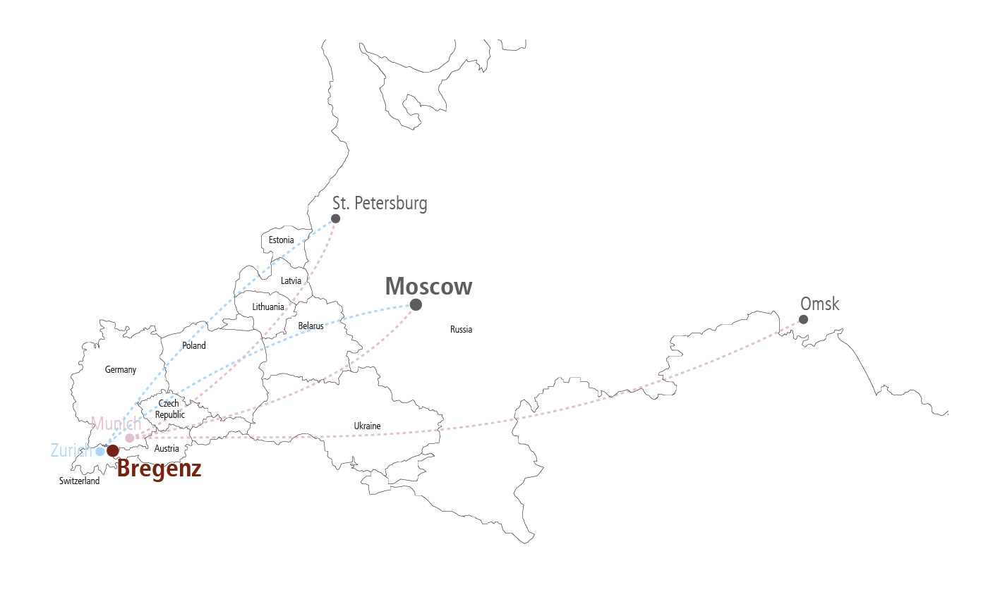 Рейсы из России To Prague: Overview Map